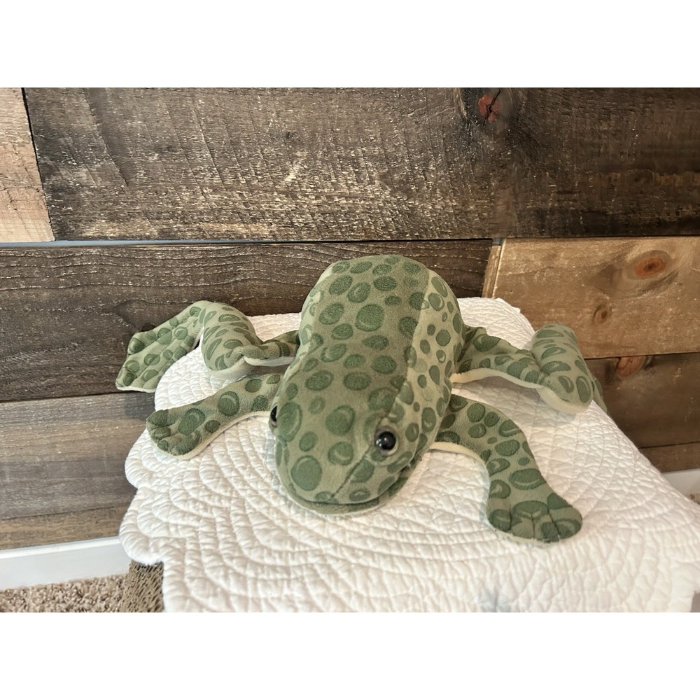 VTG Folkmanis Folktails Lot Of 2 Green Spotted Frog & Zebra Hand Puppet